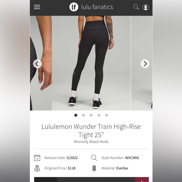 Lululemon Wunder Train High-Rise Tight 25" Mirrorify Black Multi Size 16 - Picture 12 of 12